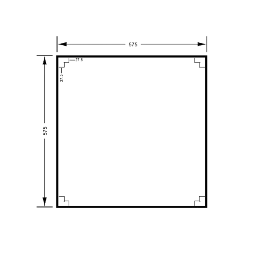 Mirror 575mm x 575mm SS