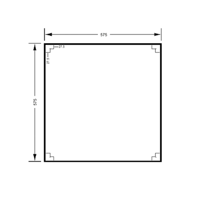 Mirror 575mm x 575mm SS