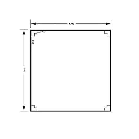 Mirror 575mm x 575mm SS