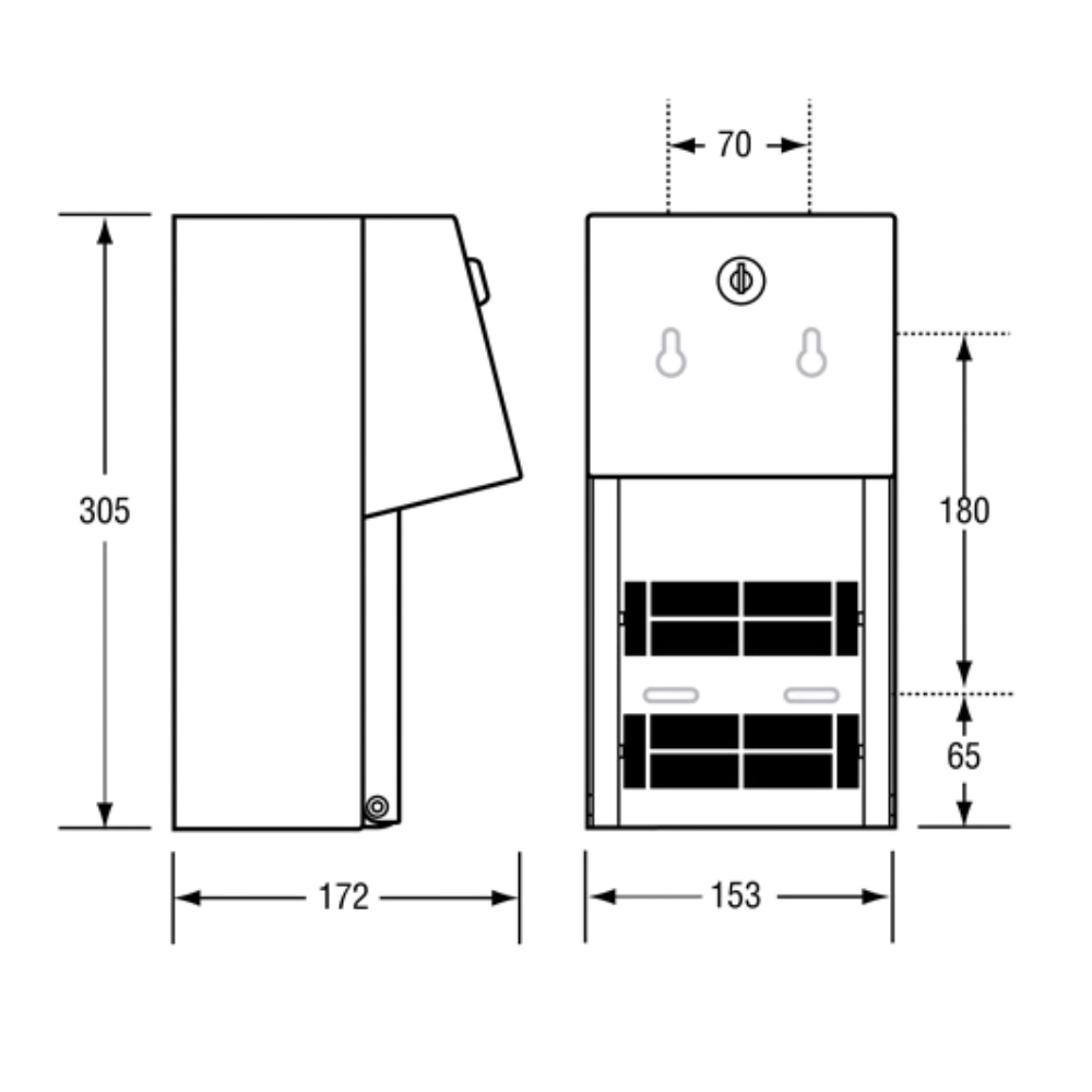 Surface Mounted Double Roll Toilet Paper Dispenser Lockable SS