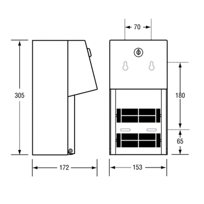 Surface Mounted Double Roll Toilet Paper Dispenser Lockable SS