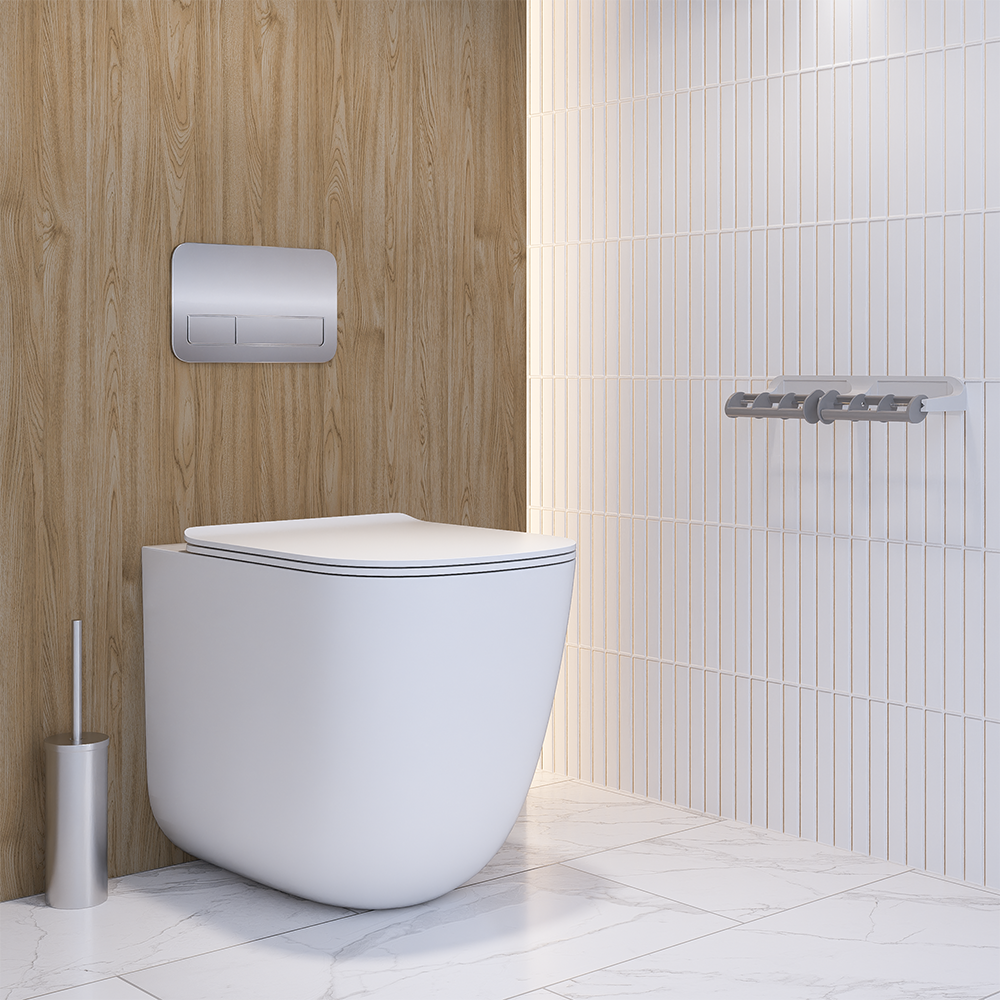 Double Toilet Roll Holder with Restricted Feed, Finish: Baked Enamel Aluminium