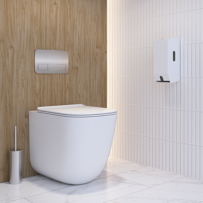 Double Toilet Roll Dispenser Lockable White Powdercoat