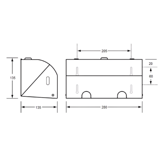 Double Toilet Paper Holder Lockable SS