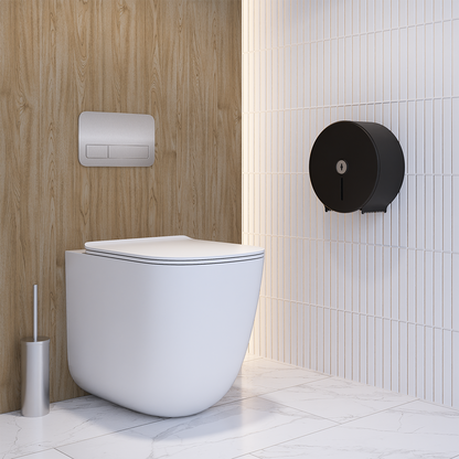 Jumbo Toilet Roll Dispenser Lockable, Matte Black
