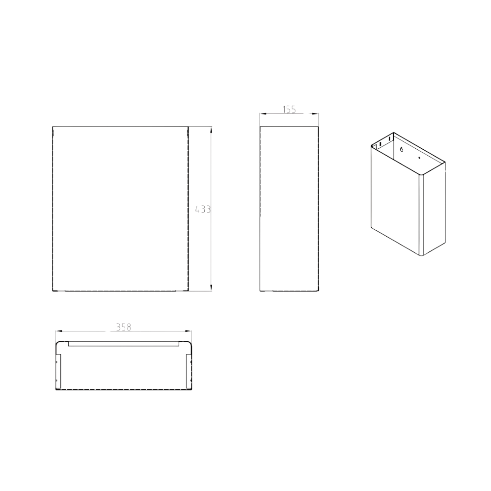 Waste Receptacle Wall Mounted 23 Ltr SS