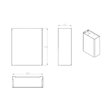 Waste Receptacle Wall Mounted 23 Ltr SS