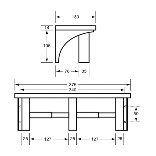Double Toilet Roll Holder with Hoods/Shelf SS