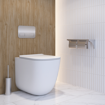 Double Toilet Roll Holder with Hoods/Shelf SS