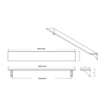 Utility Shelf 300x127mm SS