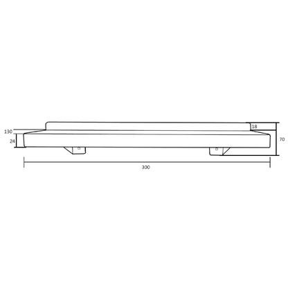 Utility Shelf c/w Wall Return 300mm SS