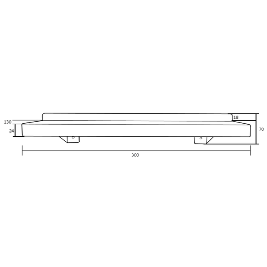 Antimicrobial Coated Stainless Steel Utility Shelf  - 300mm *Special Order Product Only
