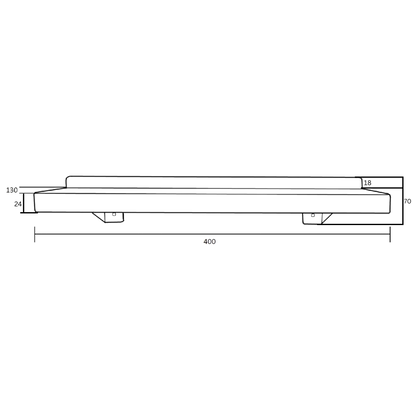 Utility Shelf c/w Wall Return 400mm - Designer Black