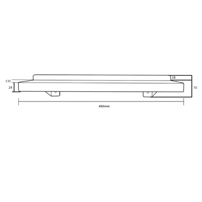 Utility Shelf c/w Wall Return 450mm SS