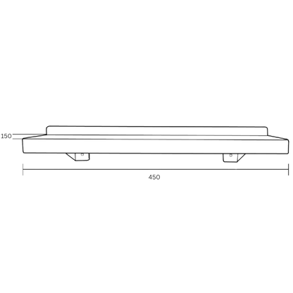 Changing Places Shelf 450mm width x 150mm depth SS