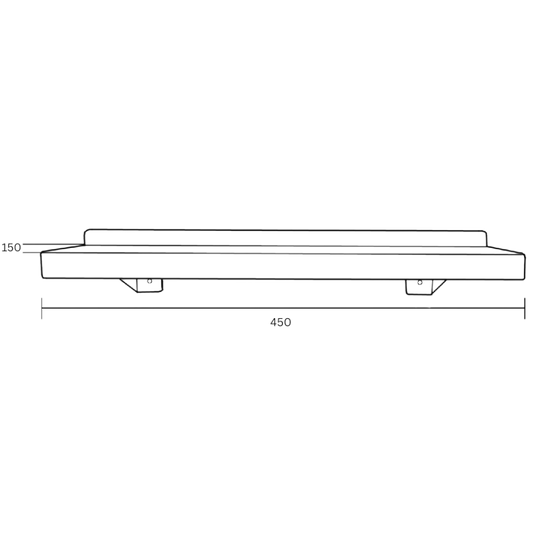 Changing Places Shelf 450mm width x 150mm depth SS
