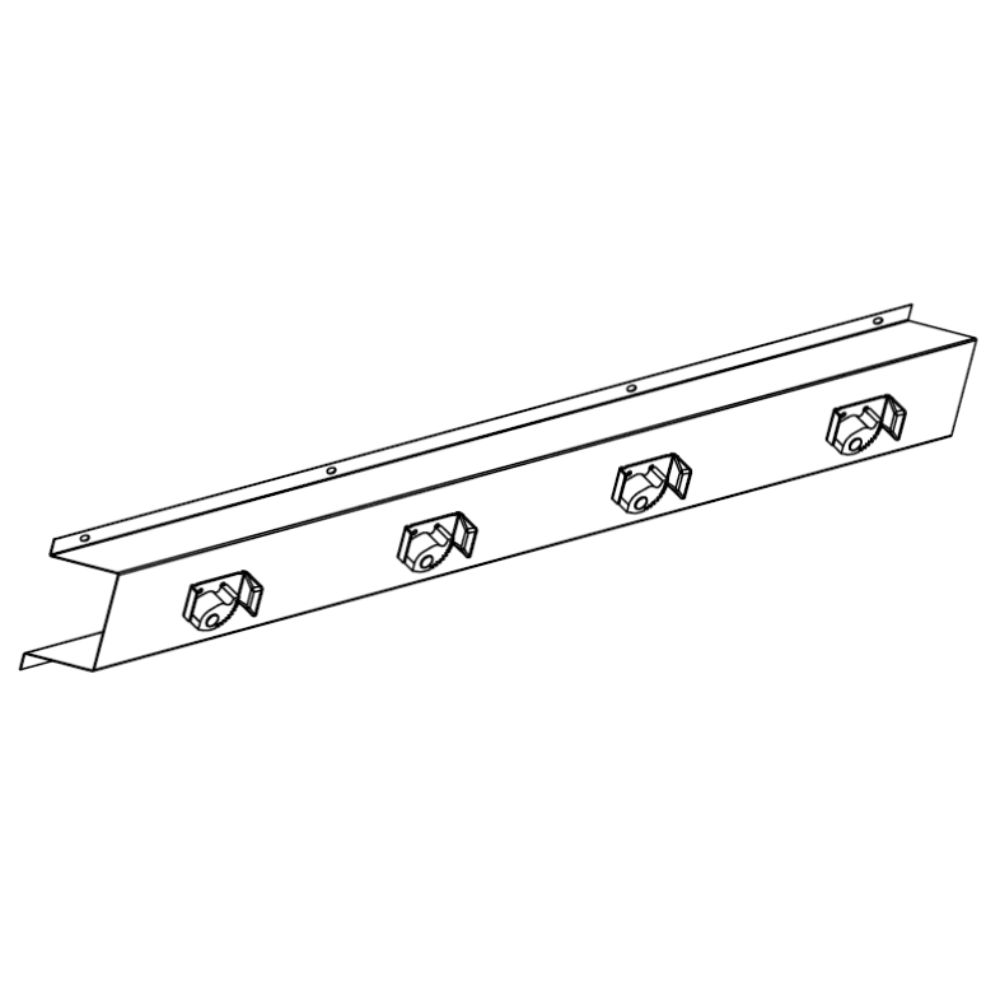 Mop & Broom Rack c/w 4 Holders SS