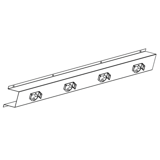 Mop & Broom Rack c/w 4 Holders SS