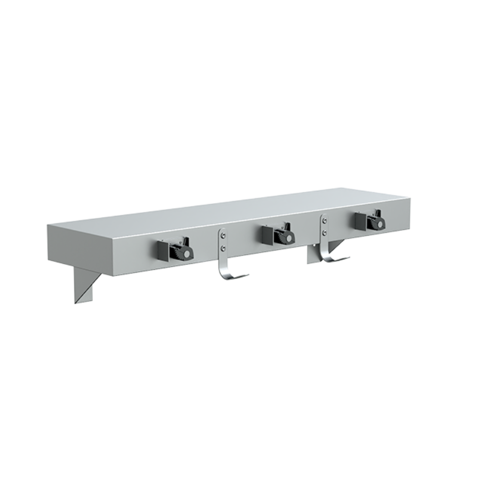 Utility Shelf c/w 3 Mop & 2 Rag Hooks SS