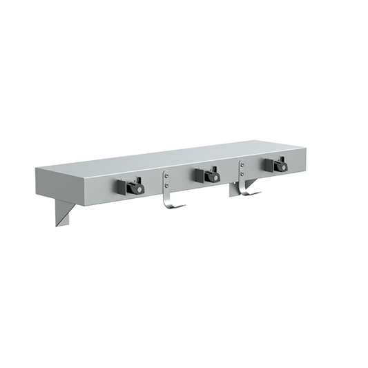 Utility Shelf c/w 3 Mop & 2 Rag Hooks SS