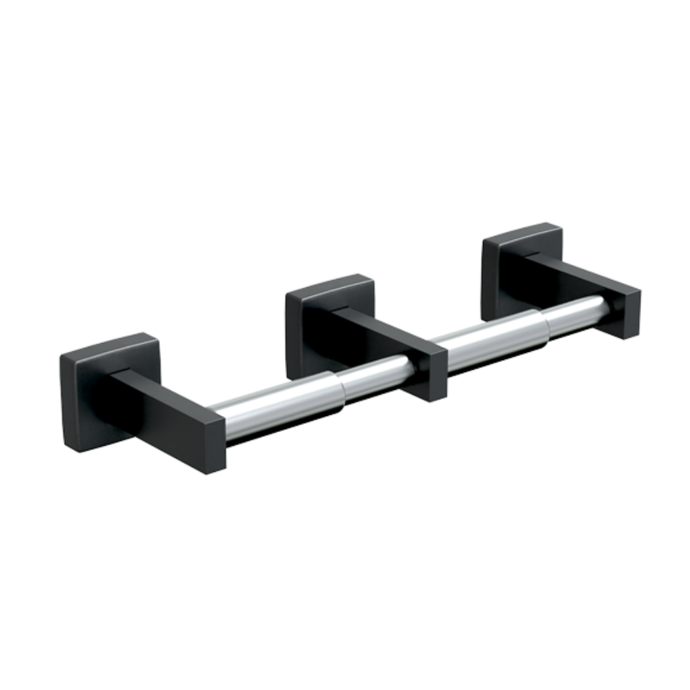 Double Toilet Roll Holder - Designer Black