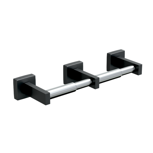 Double Toilet Roll Holder - Designer Black