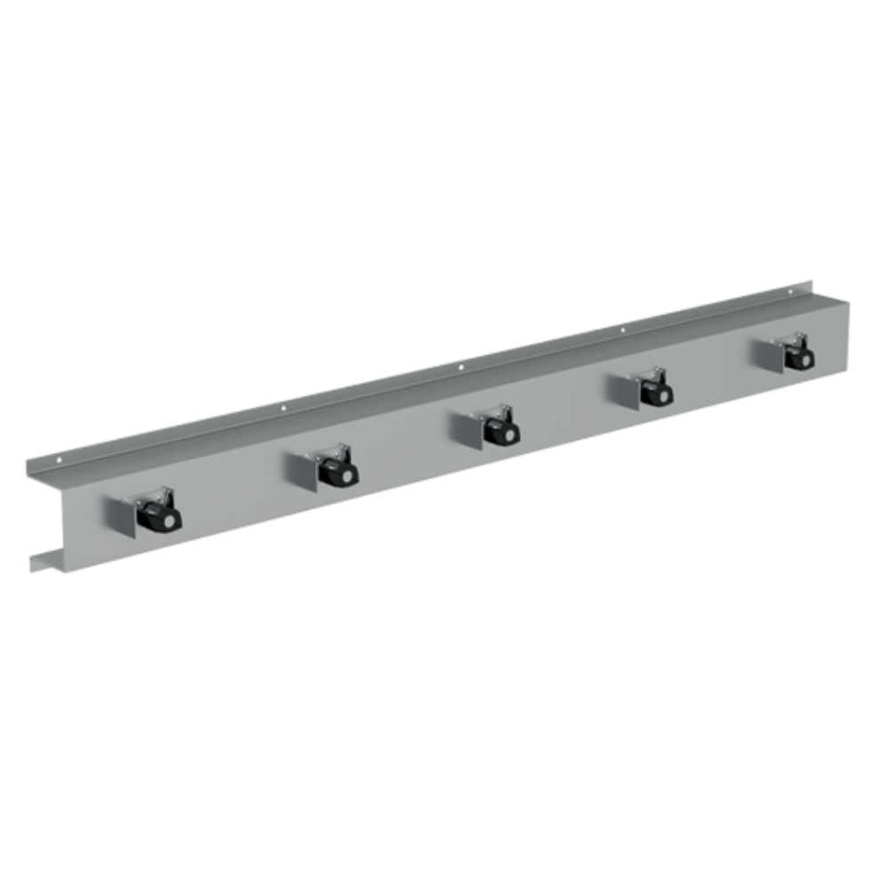 Mop & Broom Rack c/w 5 Holders SS