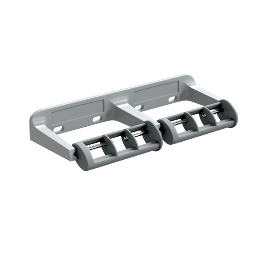 Double Toilet Roll Holder with Restricted Feed, Finish: Baked Enamel Aluminium