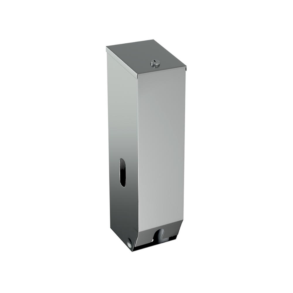 Triple Toilet Paper Dispenser Lockable SS
