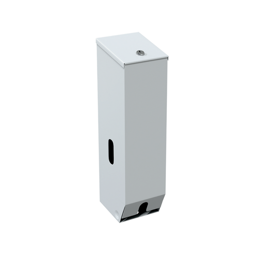 Triple Toilet Roll Dispenser Lockable White Powdercoat