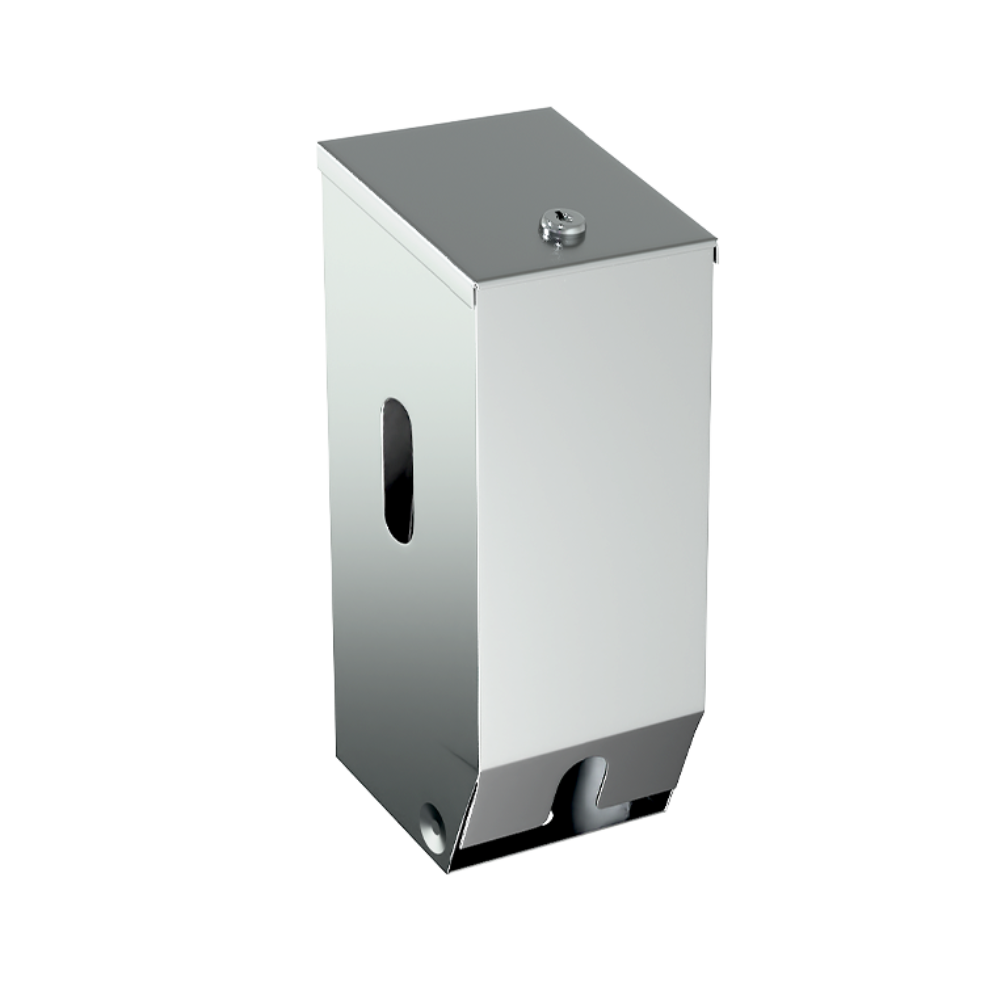 Double Toilet Roll Dispenser Lockable SS
