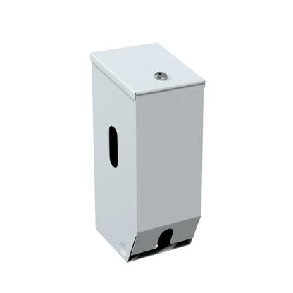 Double Toilet Roll Dispenser Lockable White Powdercoat