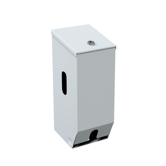 Double Toilet Roll Dispenser Lockable White Powdercoat