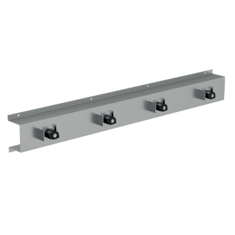 Mop & Broom Rack c/w 4 Holders SS