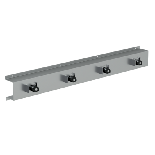 Mop & Broom Rack c/w 4 Holders SS