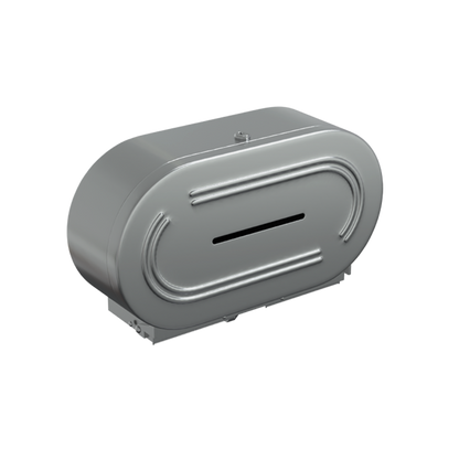 Double Jumbo Toilet Roll Dispenser Lockable SS