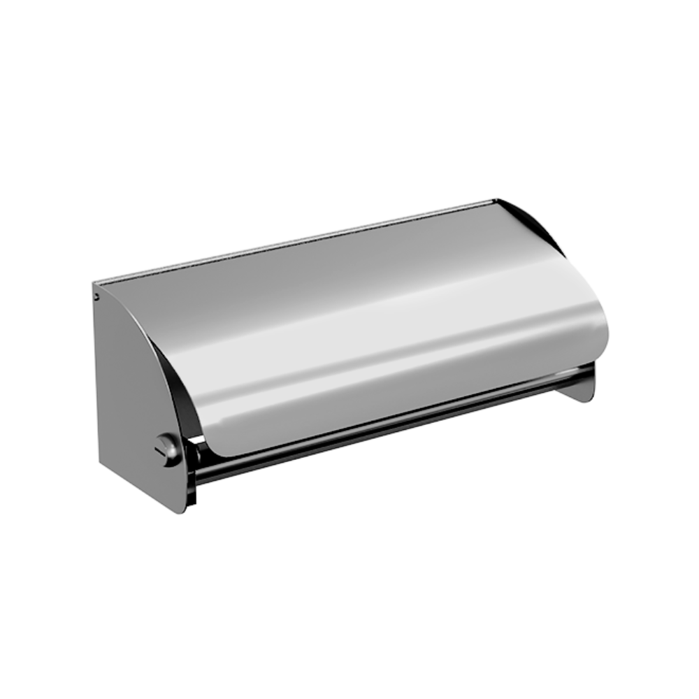 Double Lockable Toilet Roll Holder with Hood SS