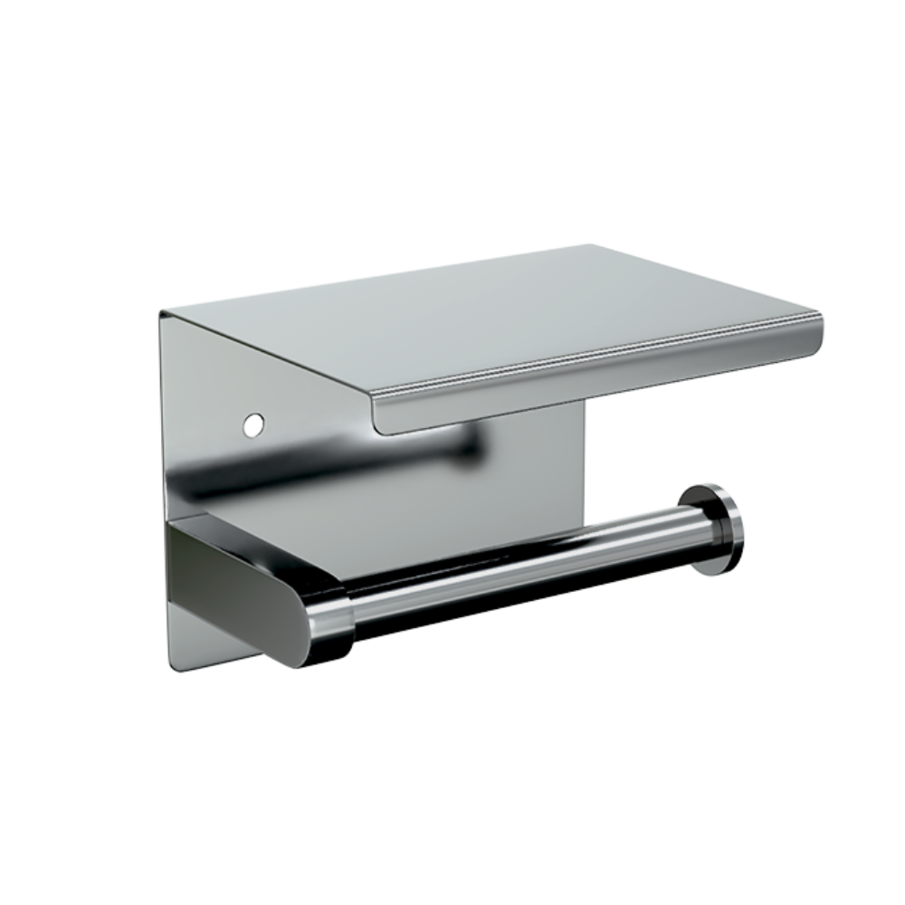 Single Toilet Roll Holder with Shelf Top PSS