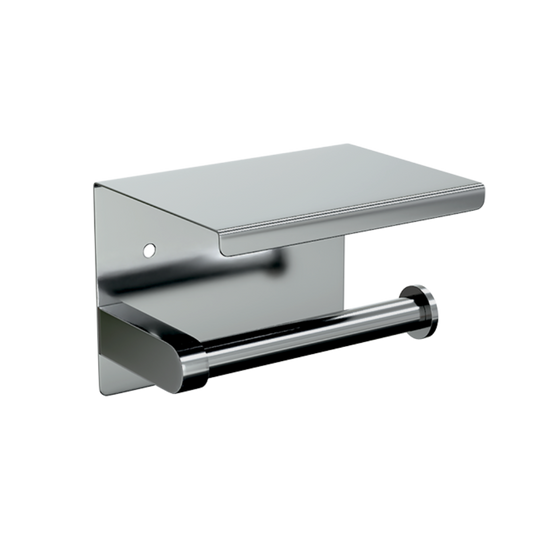 Single Toilet Roll Holder with Shelf Top PSS