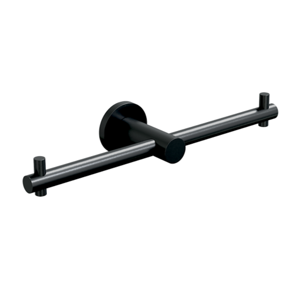 Double Toilet Roll Holder - Designer Black Finish