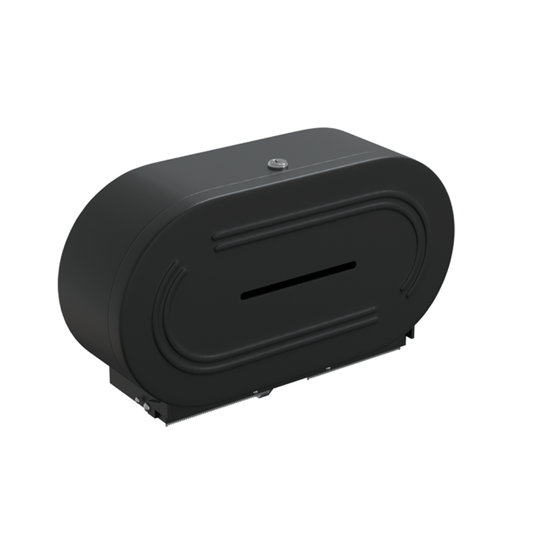 Double Jumbo Toilet Roll Dispenser - Finish: Designer Black
