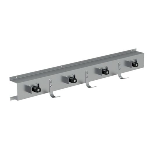 Utility Rack c/w 4 Mop & 3 Rag Hooks SS