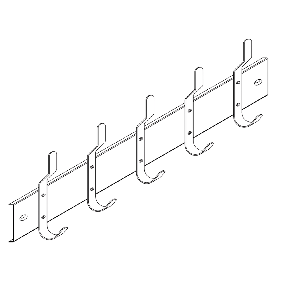 Utility 5 Hook Strip 1168mm SS