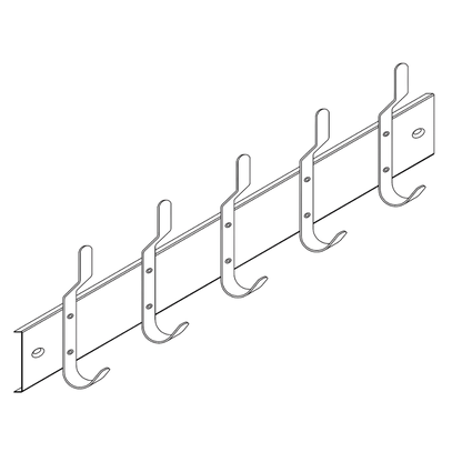 Utility 5 Hook Strip 1168mm SS