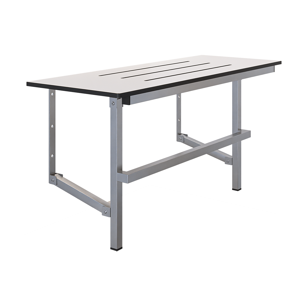 Changing Places Folding Shower Seat – 960mm L x 450mm W with 12mm Phenolic Seat Top with Handle and Satin Stainless Steel Frame