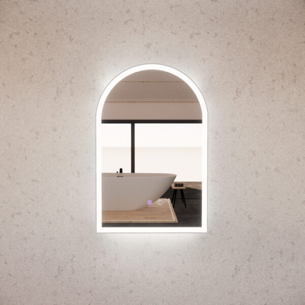 600mm Brushed Nickel Framed LED Mirror - 600 x 900 x 45