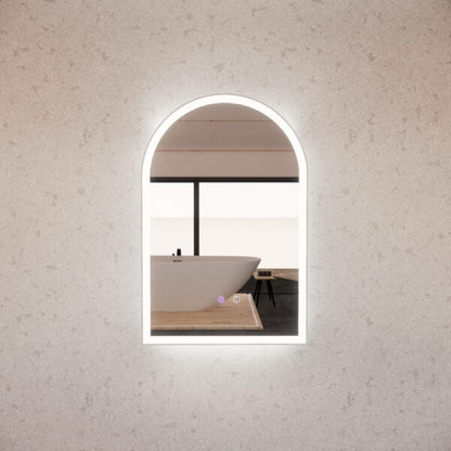 600mm Brushed Nickel Framed LED Mirror - 600 x 900 x 45