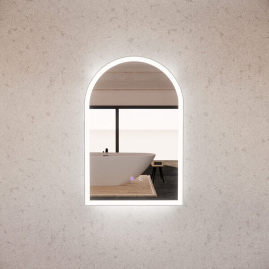 600mm Brushed Nickel Framed LED Mirror - 600 x 900 x 45