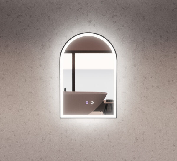 600mm Black Framed LED Mirror - 600 x 900 x 45