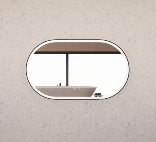 1200mm Black Framed LED Mirror - 1200 x 700 x 45
